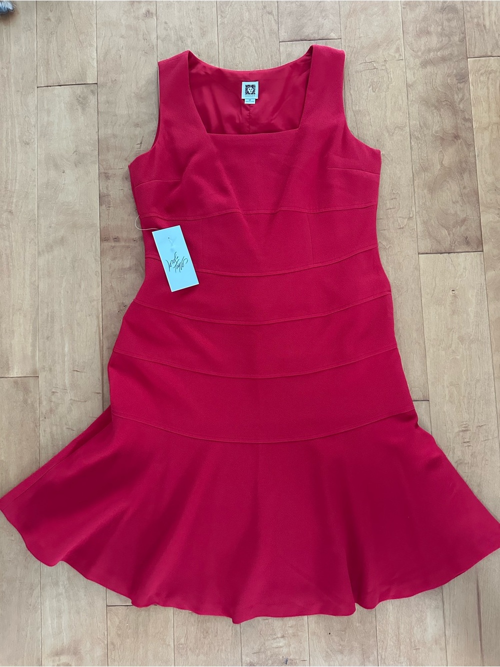 Anne Klein Hot Pink Sleeveless Fit-and-Flare Dress